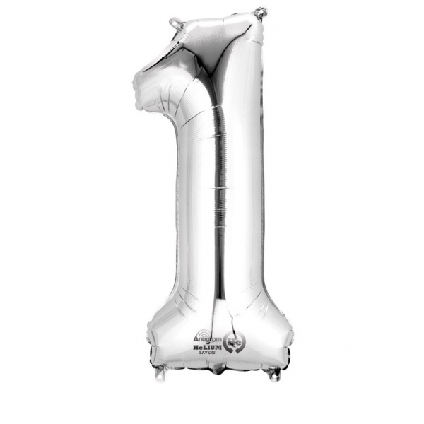 Folienballon Zahl Silber